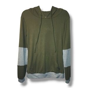 Olive and Gray Woman's Hoodie